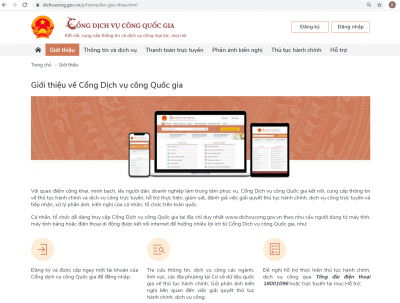 Các bước thực hiện đăng ký tài khoản trên Cổng Dịch vụ công Quốc gia
